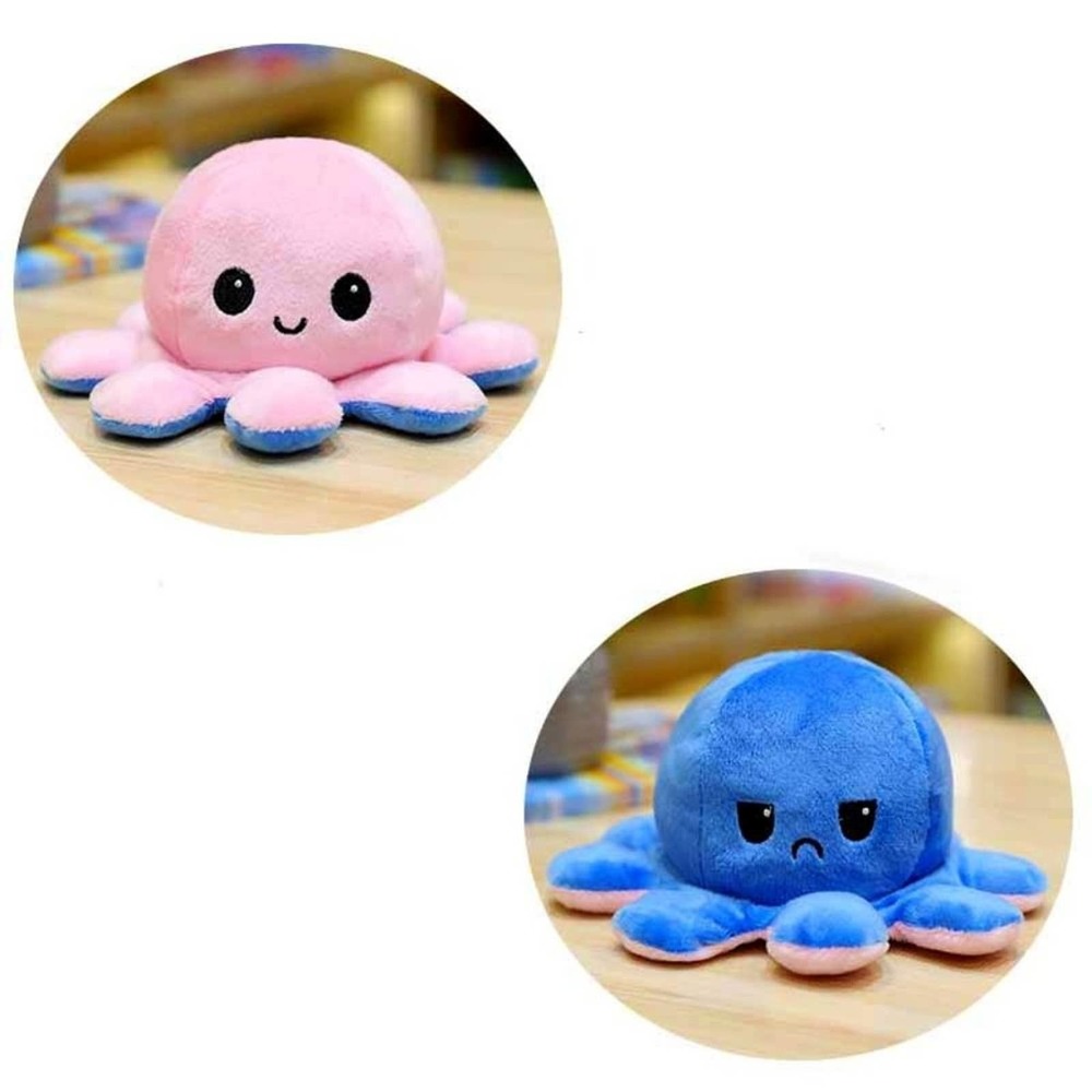 Pink/Dark Blue Octopus Plush! Reversible‎ and Cute!